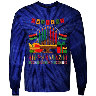 Kwanzaa Kinara Candles Kwanzaa Principles Happy Kwanzaa Tie-Dye Long Sleeve Shirt