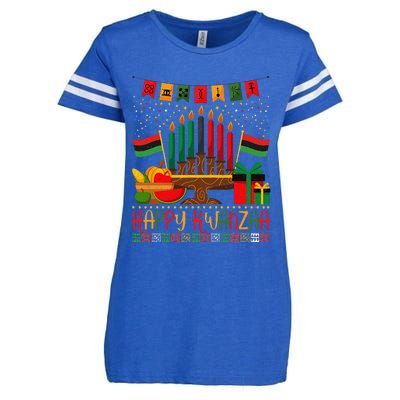 Kwanzaa Kinara Candles Kwanzaa Principles Happy Kwanzaa Enza Ladies Jersey Football T-Shirt