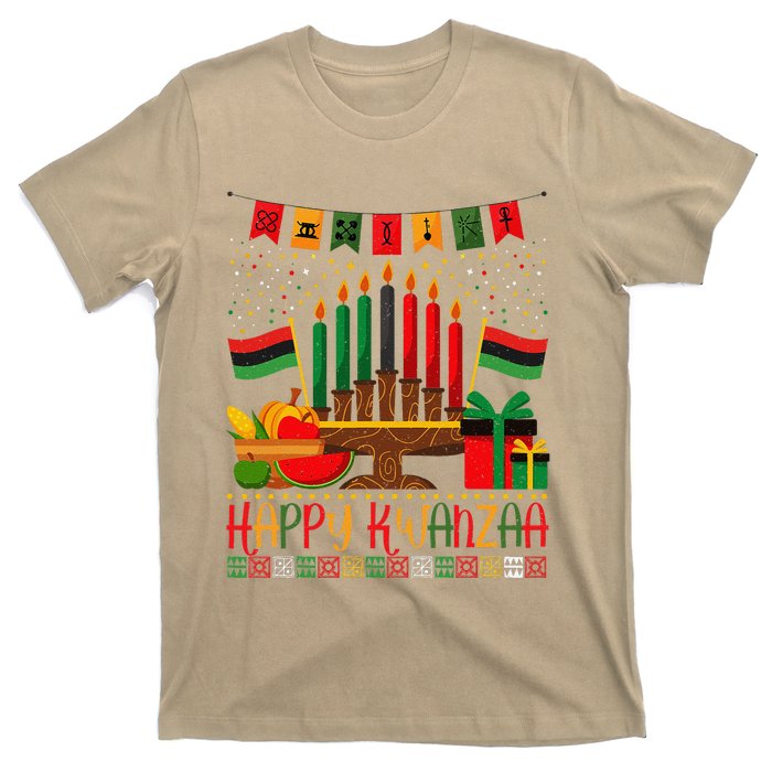 Kwanzaa Kinara Candles Kwanzaa Principles Happy Kwanzaa T-Shirt