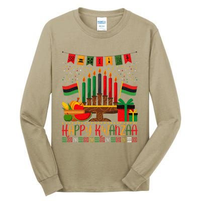 Kwanzaa Kinara Candles Kwanzaa Principles Happy Kwanzaa Tall Long Sleeve T-Shirt