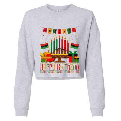 Kwanzaa Kinara Candles Kwanzaa Principles Happy Kwanzaa Cropped Pullover Crew