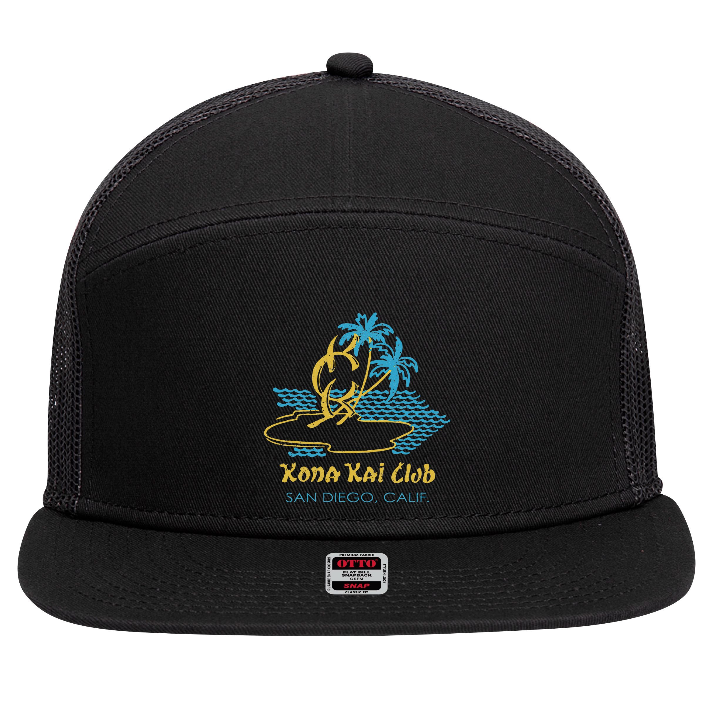 Kona Kai Club San Diego Ca 7 Panel Mesh Trucker Snapback Hat