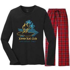 Kona Kai Club San Diego Ca Women's Long Sleeve Flannel Pajama Set 