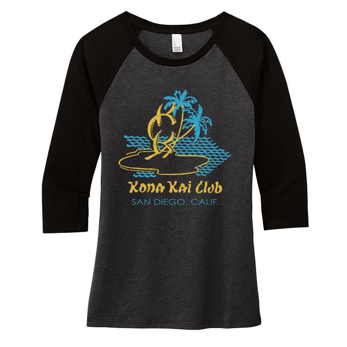 Kona Kai Club San Diego Ca Women's Tri-Blend 3/4-Sleeve Raglan Shirt