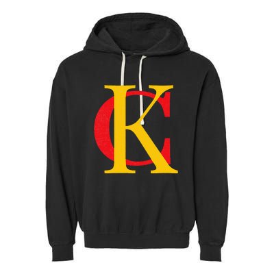 Kc Kansas City Red Yellow & Black Kc Classic Kc Initials Garment-Dyed Fleece Hoodie