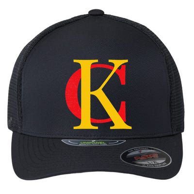 Kc Kansas City Red Yellow & Black Kc Classic Kc Initials Flexfit Unipanel Trucker Cap
