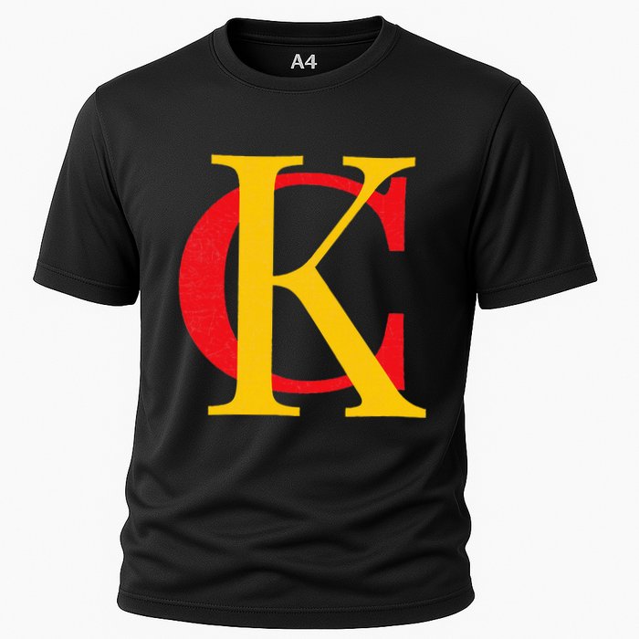 Kc Kansas City Red Yellow & Black Kc Classic Kc Initials Cooling Performance Crew T-Shirt