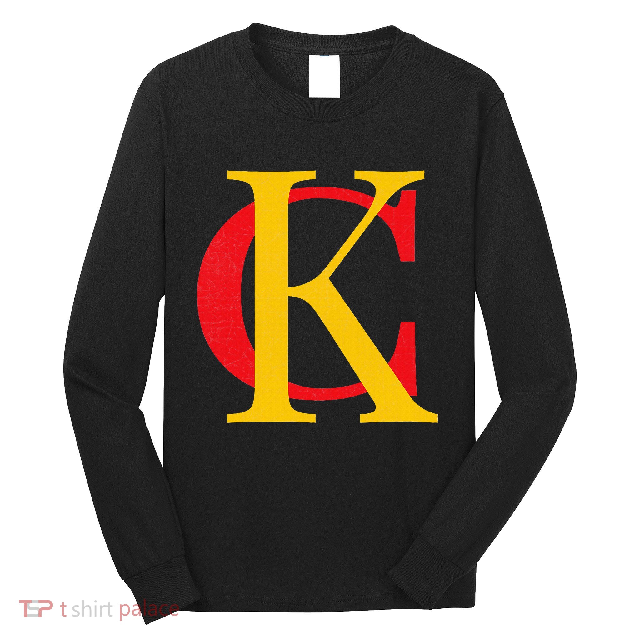 Kc Kansas City Red Yellow & Black Kc Classic Kc Initials Long Sleeve Shirt