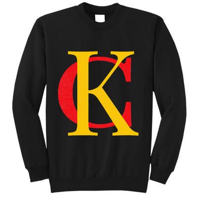 Kc Kansas City Red Yellow & Black Kc Classic Kc Initials Sweatshirt