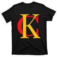 Kc Kansas City Red Yellow & Black Kc Classic Kc Initials T-Shirt