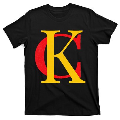 Kc Kansas City Red Yellow & Black Kc Classic Kc Initials T-Shirt