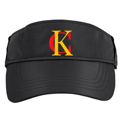 Kc Kansas City Red Yellow & Black Kc Classic Kc Initials Adult Drive Performance Visor