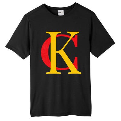 Kc Kansas City Red Yellow & Black Kc Classic Kc Initials Tall Fusion ChromaSoft Performance T-Shirt