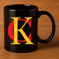 Kc Kansas City Red Yellow & Black Kc Classic Kc Initials 11oz C Handle Ceramic Mug