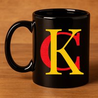 Kc Kansas City Red Yellow & Black Kc Classic Kc Initials 11oz C Handle Ceramic Mug