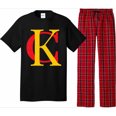 Kc Kansas City Red Yellow & Black Kc Classic Kc Initials Pajama Set