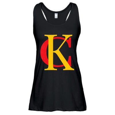 Kc Kansas City Red Yellow & Black Kc Classic Kc Initials Ladies Essential Flowy Tank