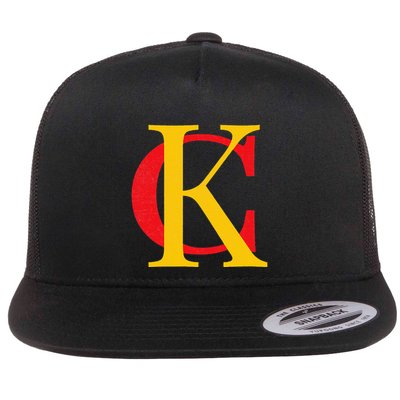 Kc Kansas City Red Yellow & Black Kc Classic Kc Initials Flatbill Hat