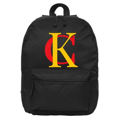 Kc Kansas City Red Yellow & Black Kc Classic Kc Initials 16 in Basic Backpack