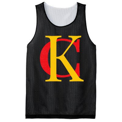 Kc Kansas City Red Yellow & Black Kc Classic Kc Initials Mesh Reversible Basketball Jersey Tank