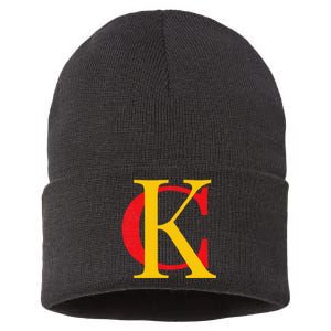 Kc Kansas City Red Yellow & Black Kc Classic Kc Initials Sustainable Knit Beanie