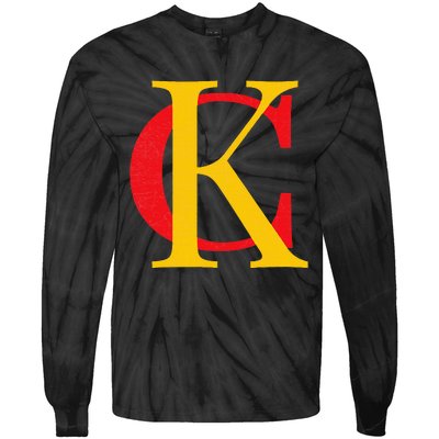 Kc Kansas City Red Yellow & Black Kc Classic Kc Initials Tie-Dye Long Sleeve Shirt