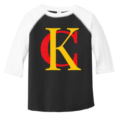 Kc Kansas City Red Yellow & Black Kc Classic Kc Initials Toddler Fine Jersey T-Shirt
