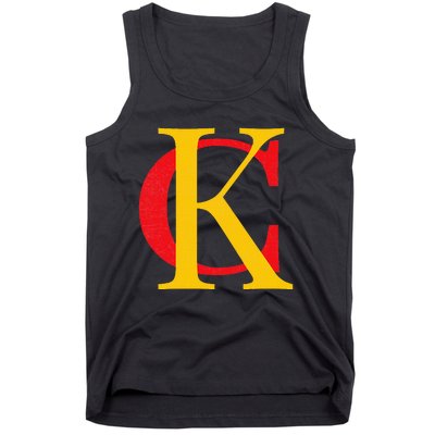 Kc Kansas City Red Yellow & Black Kc Classic Kc Initials Tank Top