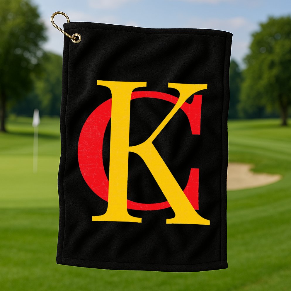 Kc Kansas City Red Yellow & Black Kc Classic Kc Initials Golf Towel