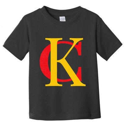 Kc Kansas City Red Yellow & Black Kc Classic Kc Initials Toddler T-Shirt