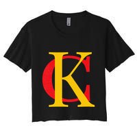 Kc Kansas City Red Yellow & Black Kc Classic Kc Initials Crop Top