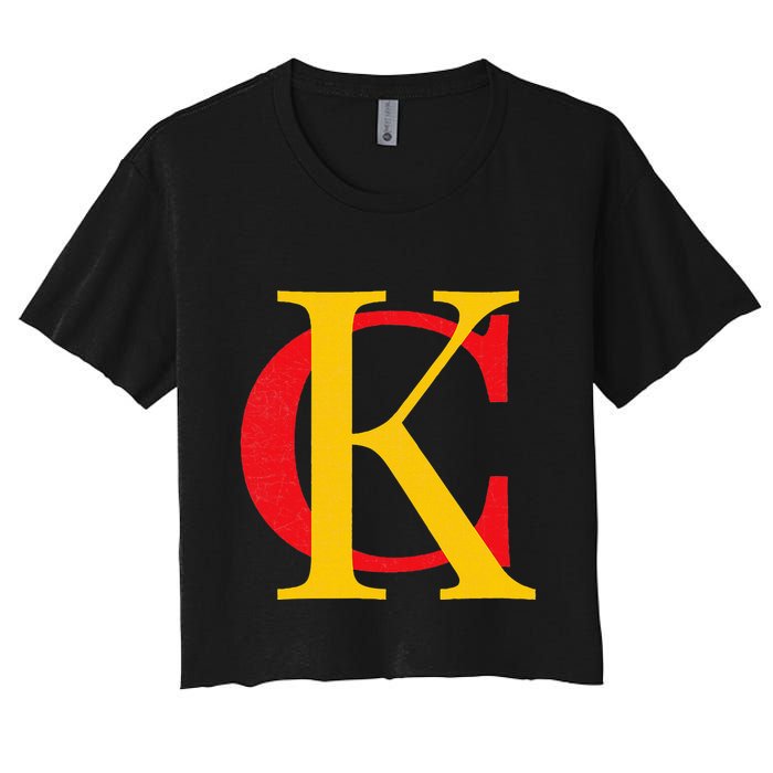 Kc Kansas City Red Yellow & Black Kc Classic Kc Initials Crop Top