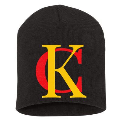 Kc Kansas City Red Yellow & Black Kc Classic Kc Initials Short Acrylic Beanie