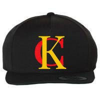 Kc Kansas City Red Yellow & Black Kc Classic Kc Initials Wool Snapback Cap