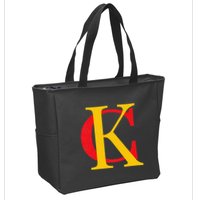 Kc Kansas City Red Yellow & Black Kc Classic Kc Initials Zip Tote Bag