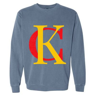 Kc Kansas City Red Yellow & Black Kc Classic Kc Initials Garment-Dyed Sweatshirt