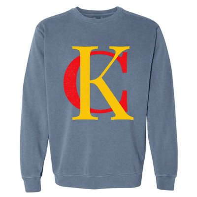 Kc Kansas City Red Yellow & Black Kc Classic Kc Initials Garment-Dyed Sweatshirt