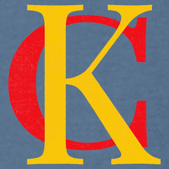 Kc Kansas City Red Yellow & Black Kc Classic Kc Initials Garment-Dyed Sweatshirt