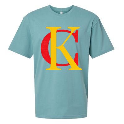 Kc Kansas City Red Yellow & Black Kc Classic Kc Initials Sueded Cloud Jersey T-Shirt