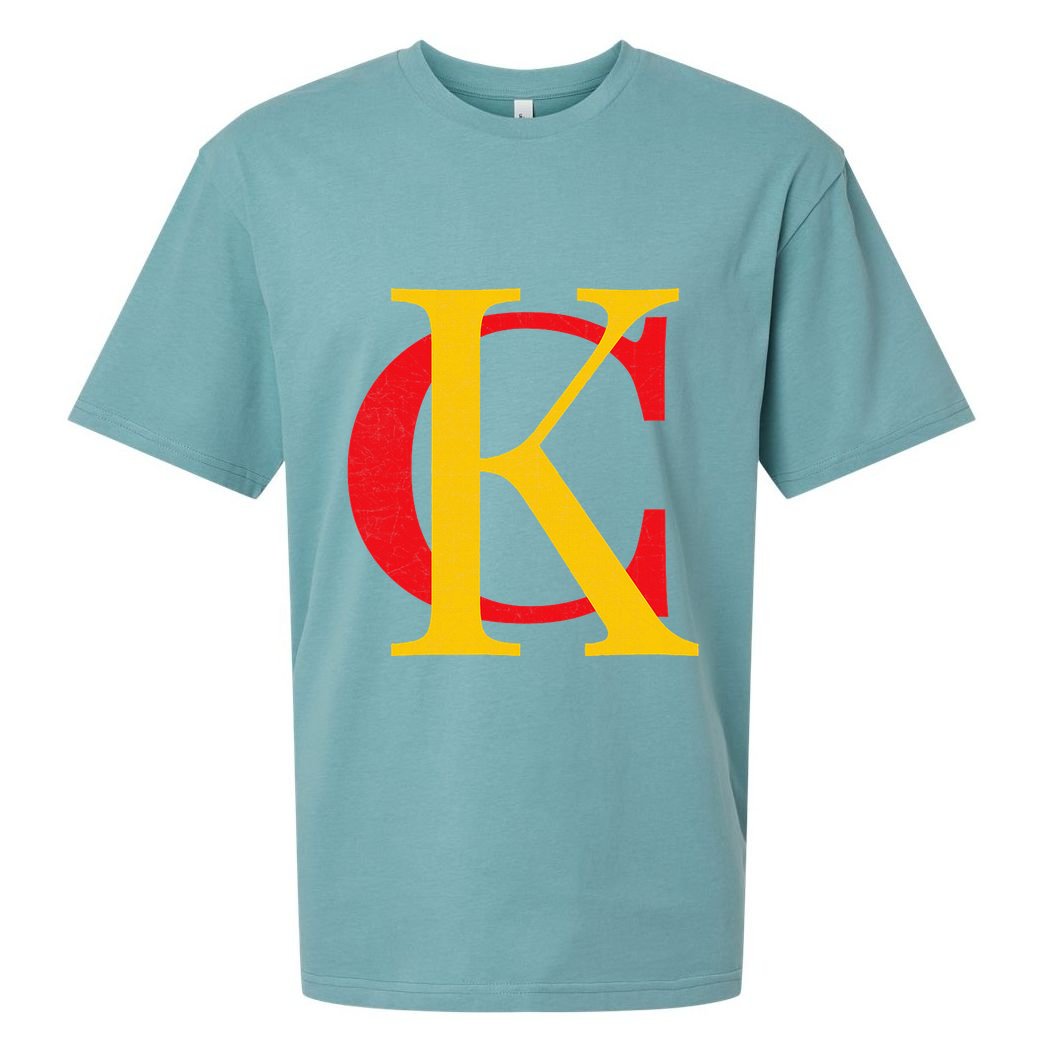 Kc Kansas City Red Yellow & Black Kc Classic Kc Initials Sueded Cloud Jersey T-Shirt