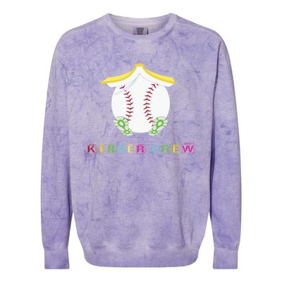 Kindergarten Kinder Crew Baseball First Day Kindergarten Gift Colorblast Crewneck Sweatshirt