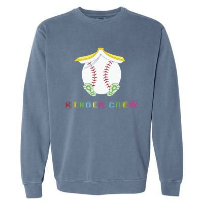 Kindergarten Kinder Crew Baseball First Day Kindergarten Gift Garment-Dyed Sweatshirt