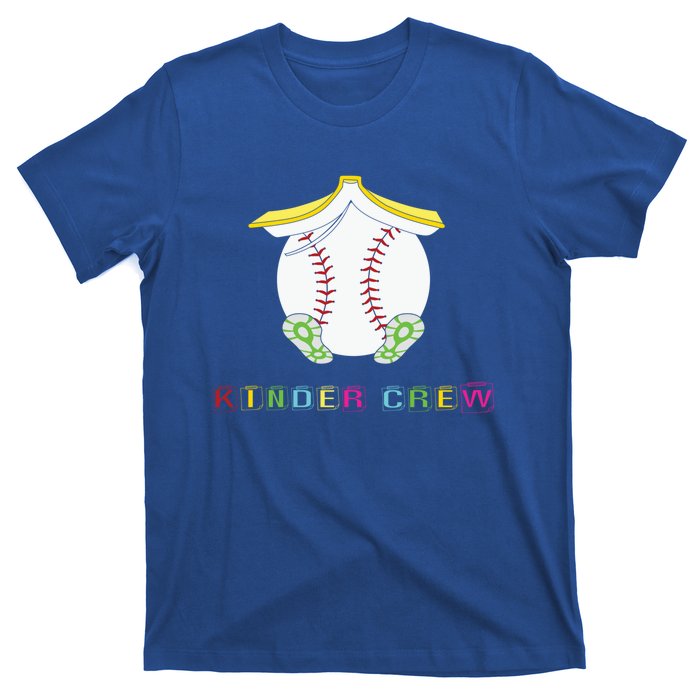 Kindergarten Kinder Crew Baseball First Day Kindergarten Gift T-Shirt