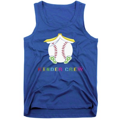 Kindergarten Kinder Crew Baseball First Day Kindergarten Gift Tank Top