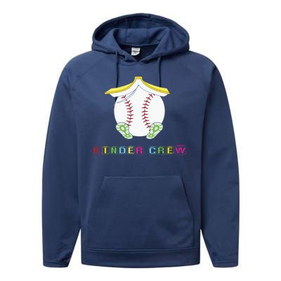 Kindergarten Kinder Crew Baseball First Day Kindergarten Gift Performance Fleece Hoodie