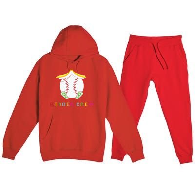 Kindergarten Kinder Crew Baseball First Day Kindergarten Gift Premium Hooded Sweatsuit Set