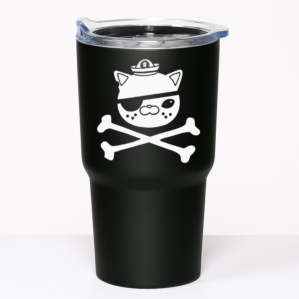 Kids Kwazii Cute Funny Pirate Cat Kids Tumbler