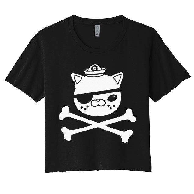 Kids Kwazii Cute Funny Pirate Cat Kids Crop Top