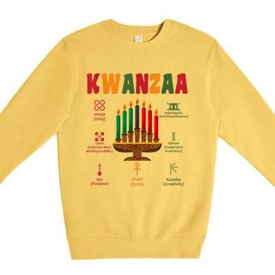 Kwanzaa Kinara Candles Seven Principles African Kwanzaa Premium Crewneck Sweatshirt