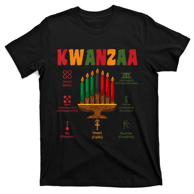 Kwanzaa Kinara Candles Seven Principles African Kwanzaa T-Shirt